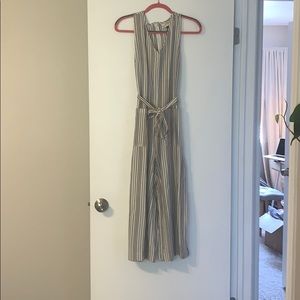 Striped Jumpsuit with built in belt